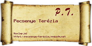 Pecsenye Terézia névjegykártya