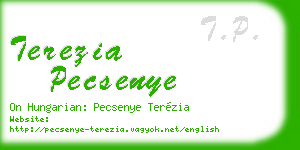 terezia pecsenye business card